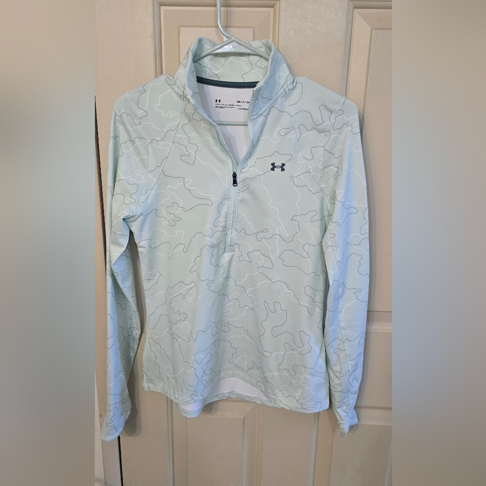 Women's Under Armour Mint Green 1/4 Zip Pullover Sweatshirt Size Small